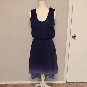 Elegant Deep Purple Ombre Sleeveless High Low Sundress